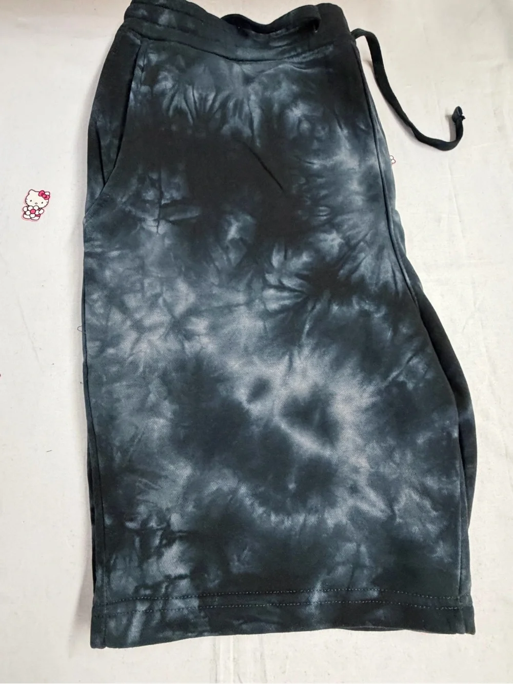 Von Dutch Black and White Tie-Dye Swim Shorts